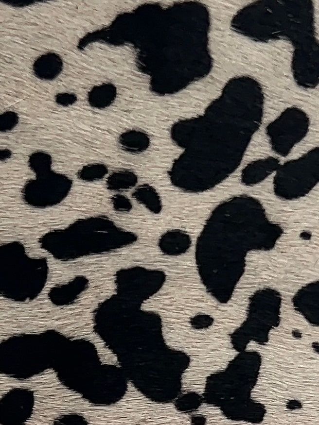 Black & White spotted hair-on genuine leather