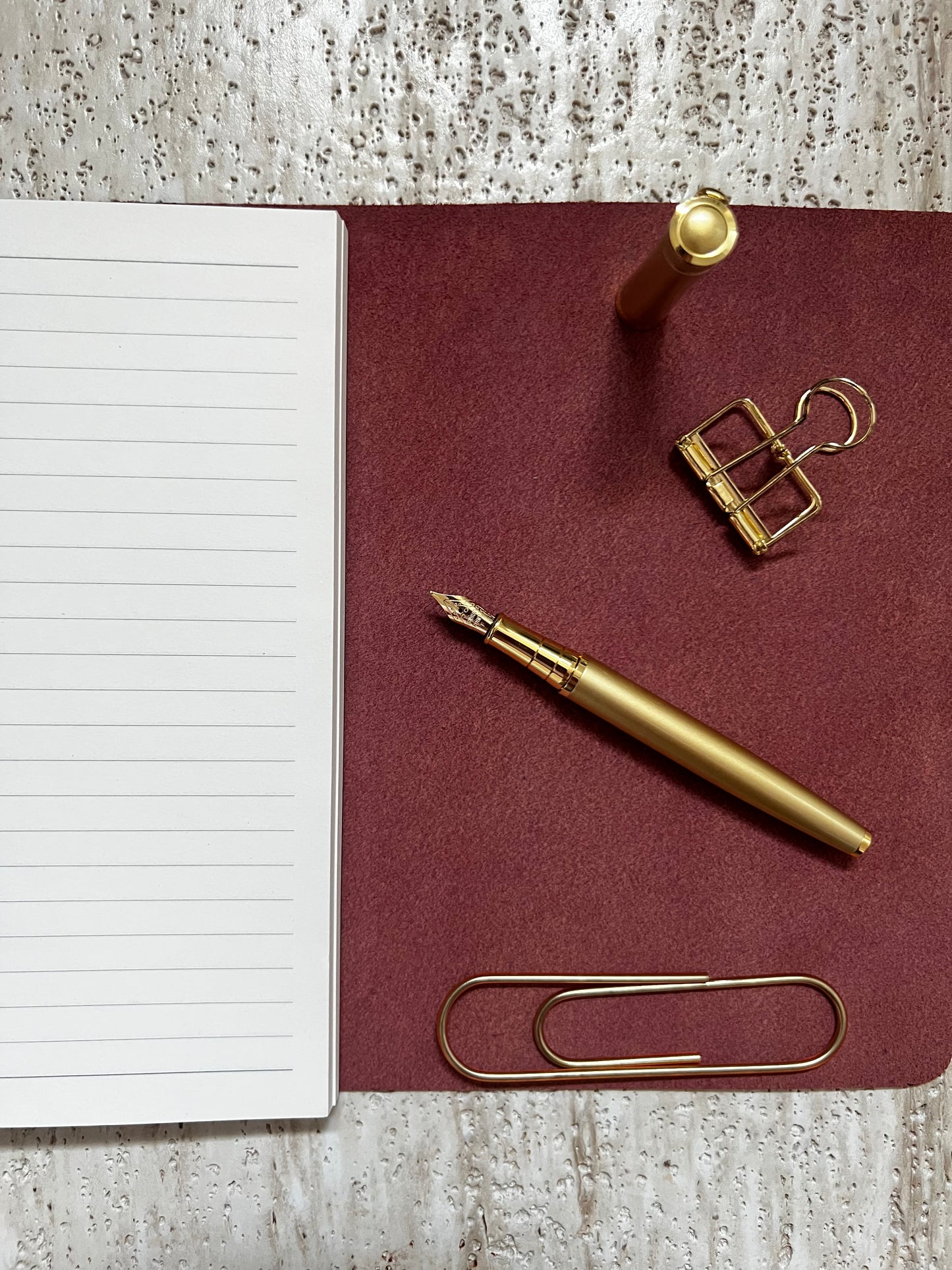 Red Suede Leather Journal -A5 size