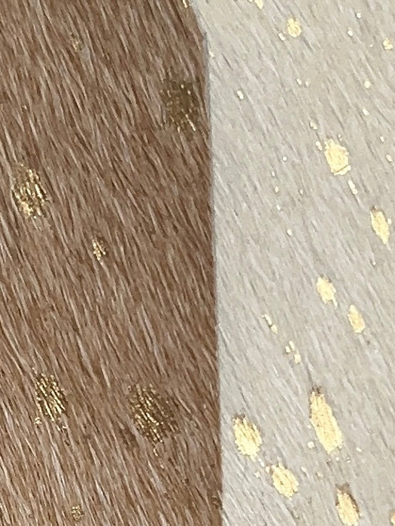 White & Gold genuine leather