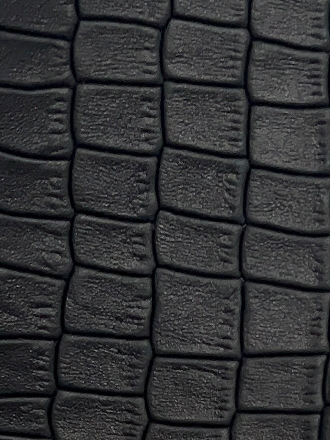 Black crocodile genuine leather