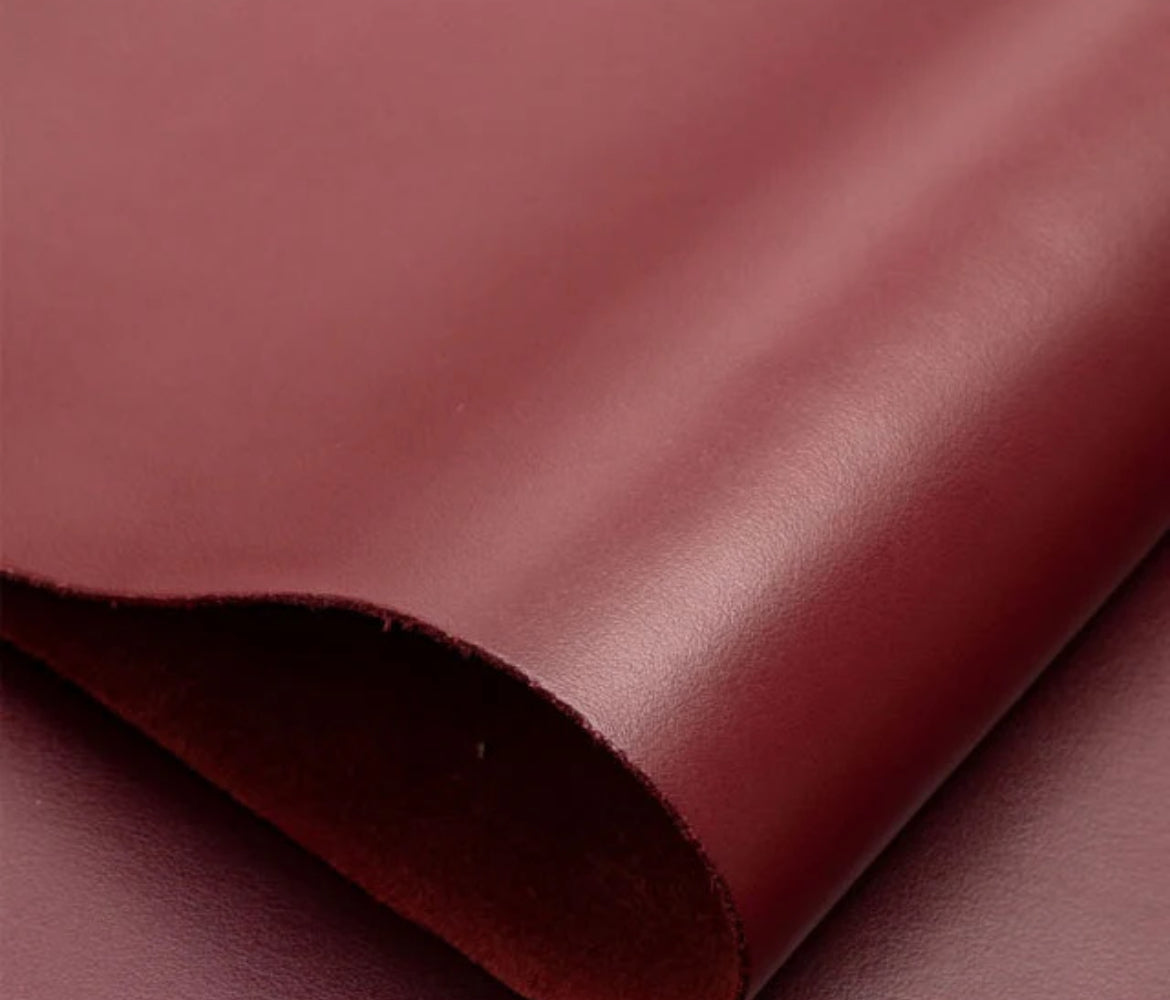 Maroon genuine leather
