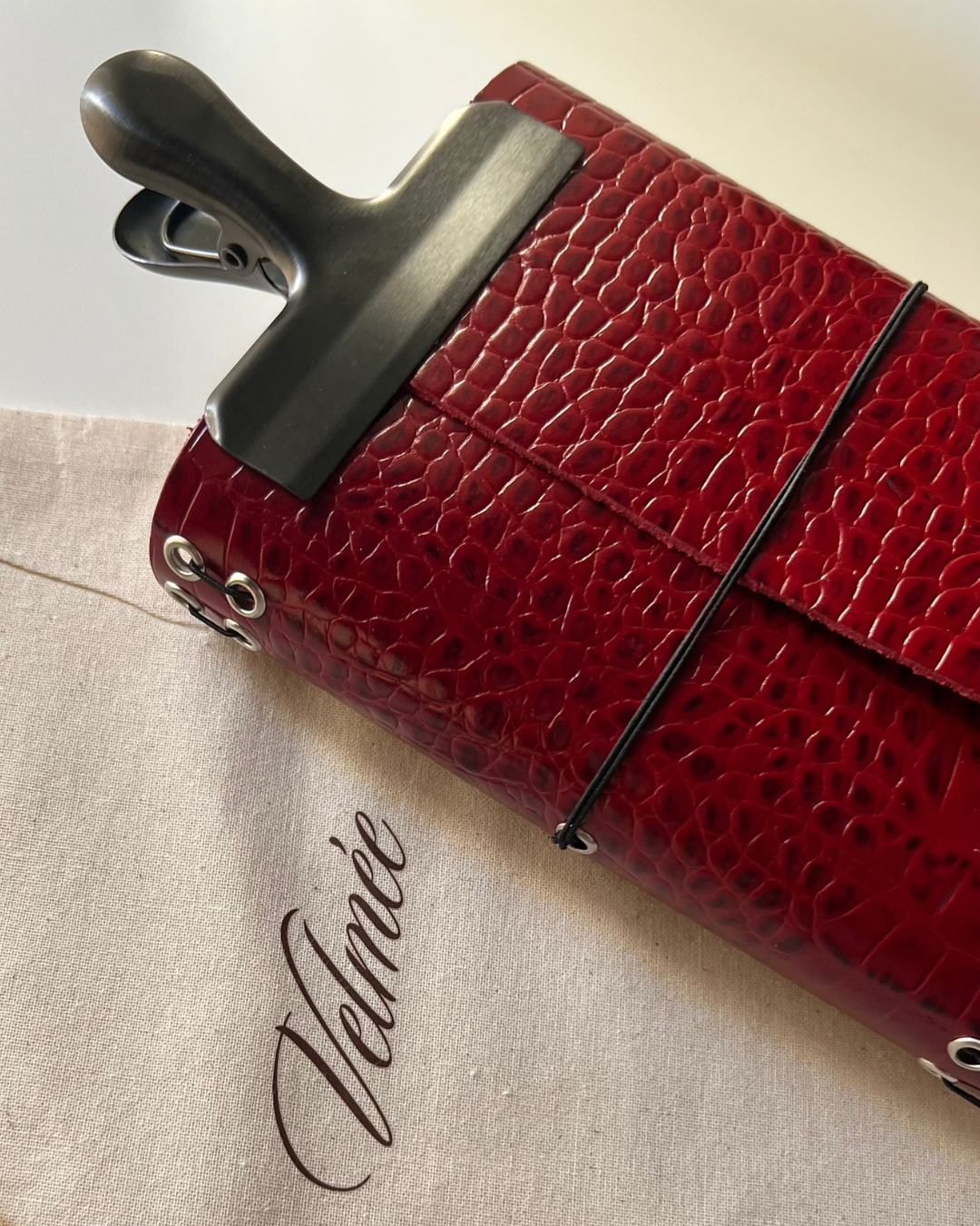 Red Crocodile Leather Journal