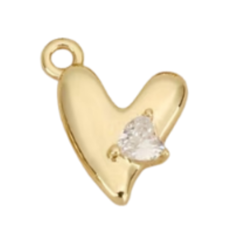 Small gold crystal heart