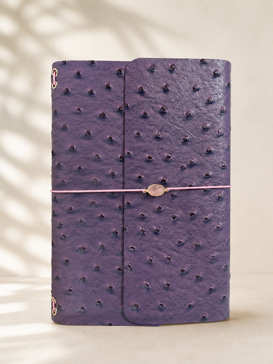 Purple Ostrich Leather Journal -A5