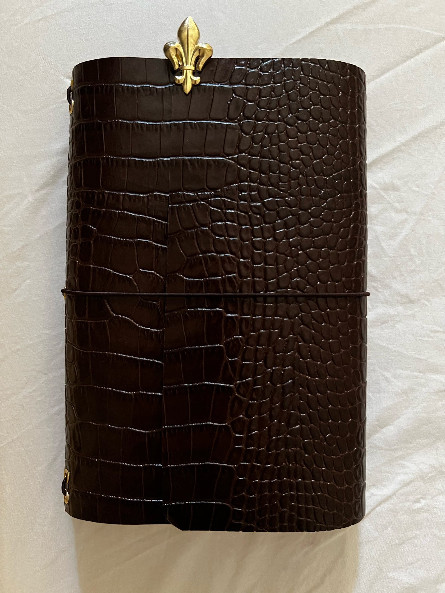 Glazed Crocodile Leather Journal-A5 size