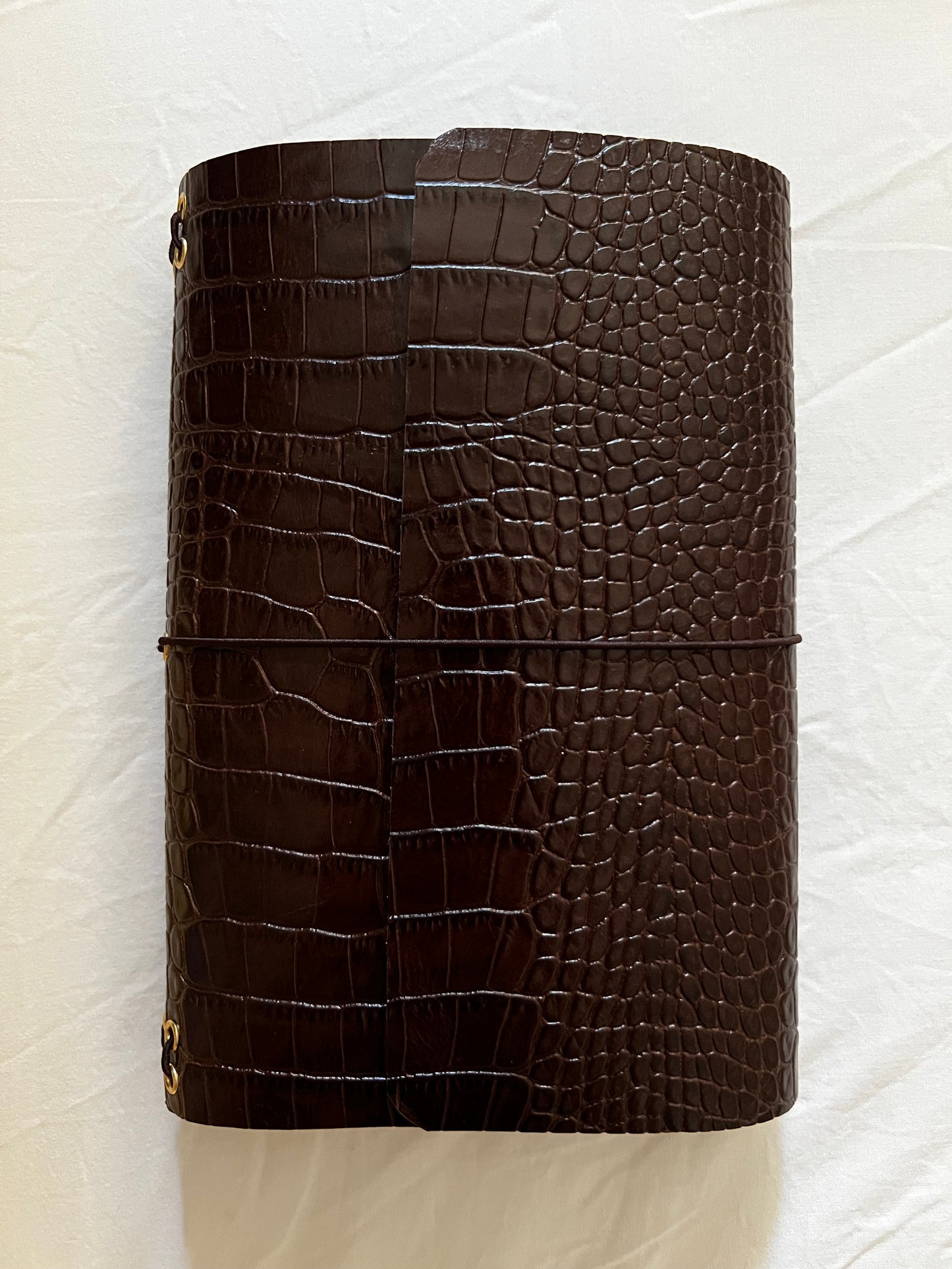 Glazed Crocodile Leather Journal-A5 size