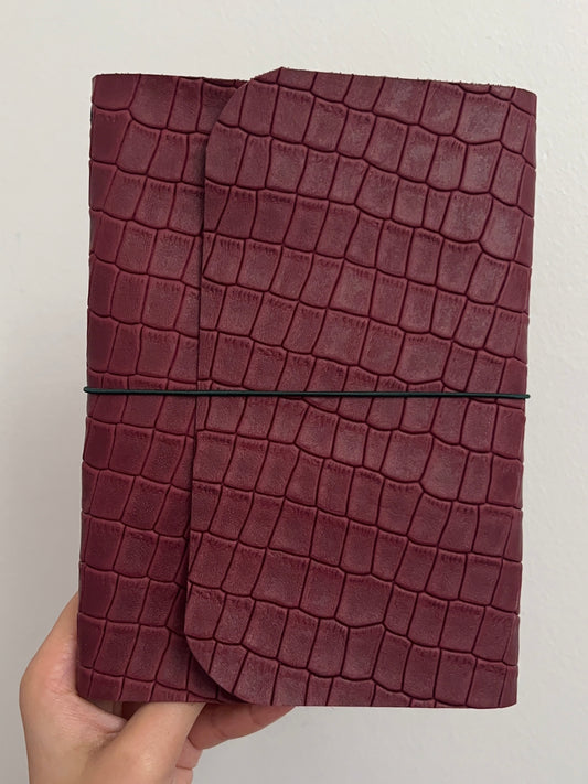 Burgundy Crocodile - A5