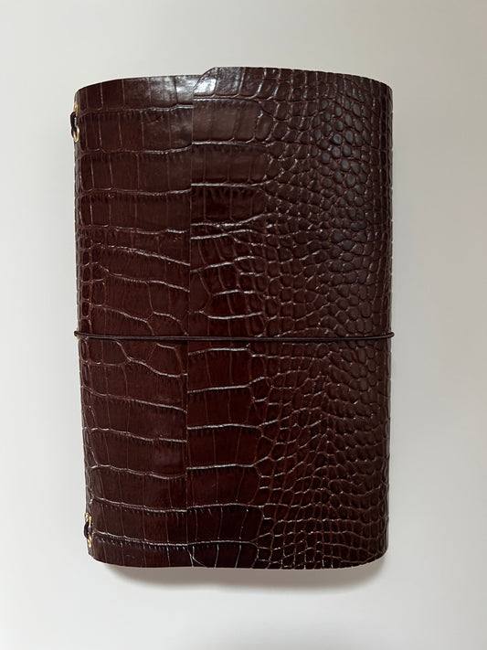 Glazed Crocodile Leather Journal-A5 size