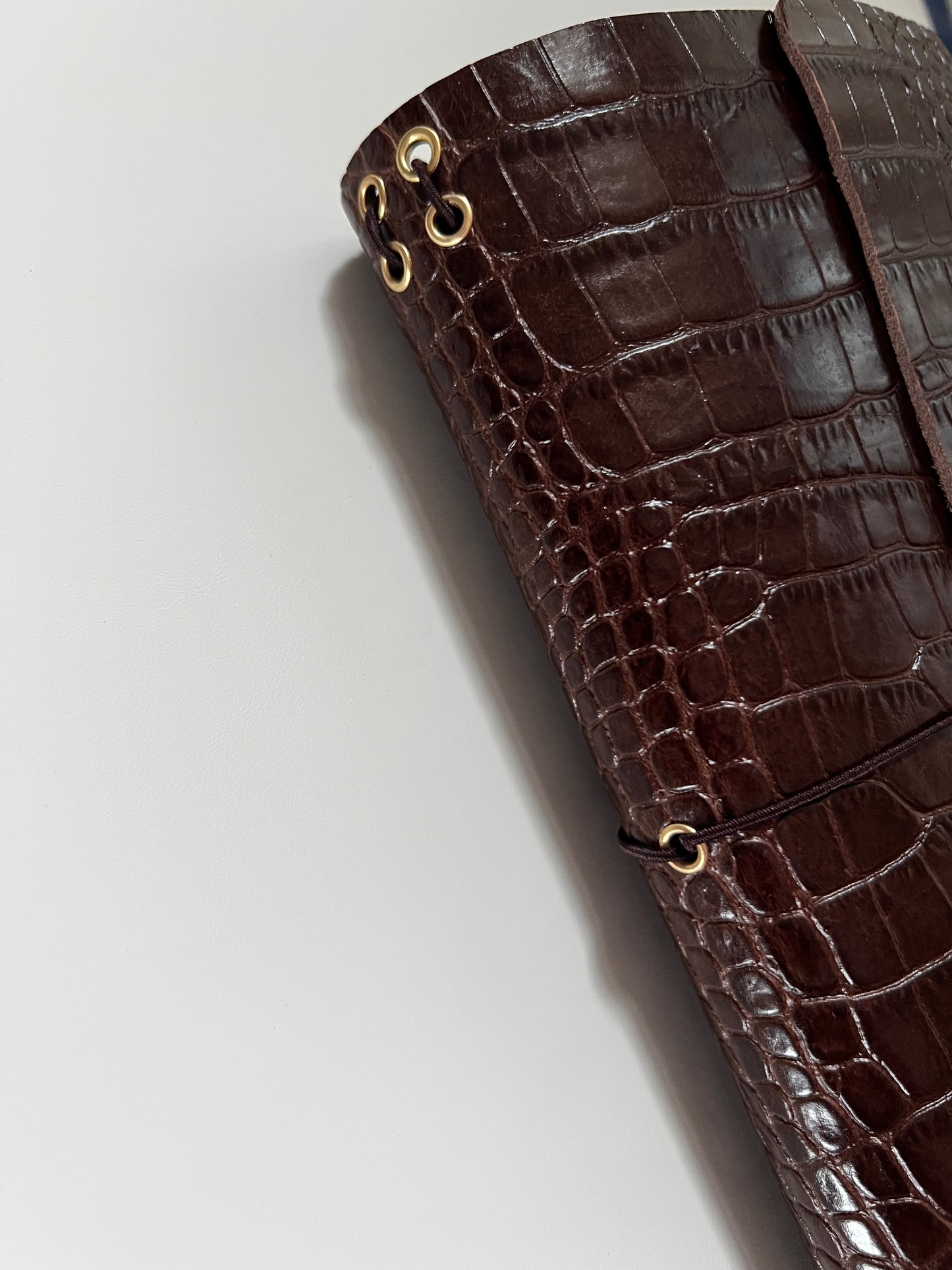 Glazed Crocodile Leather Journal-A5 size