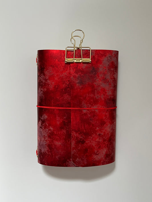 Strawberry Glazed Leather Journal-A6 size