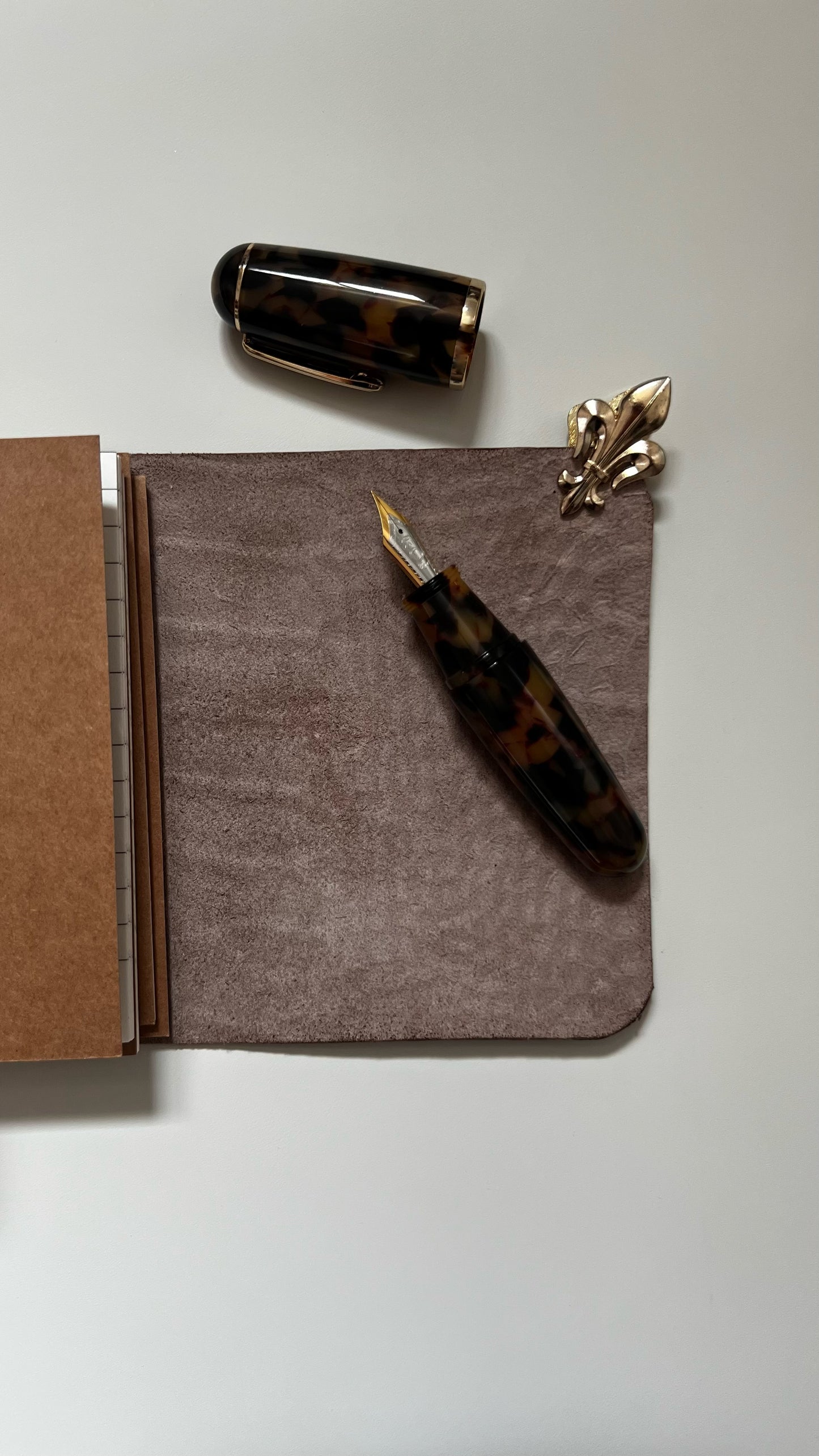 Glazed Crocodile Leather Journal-Pocket size