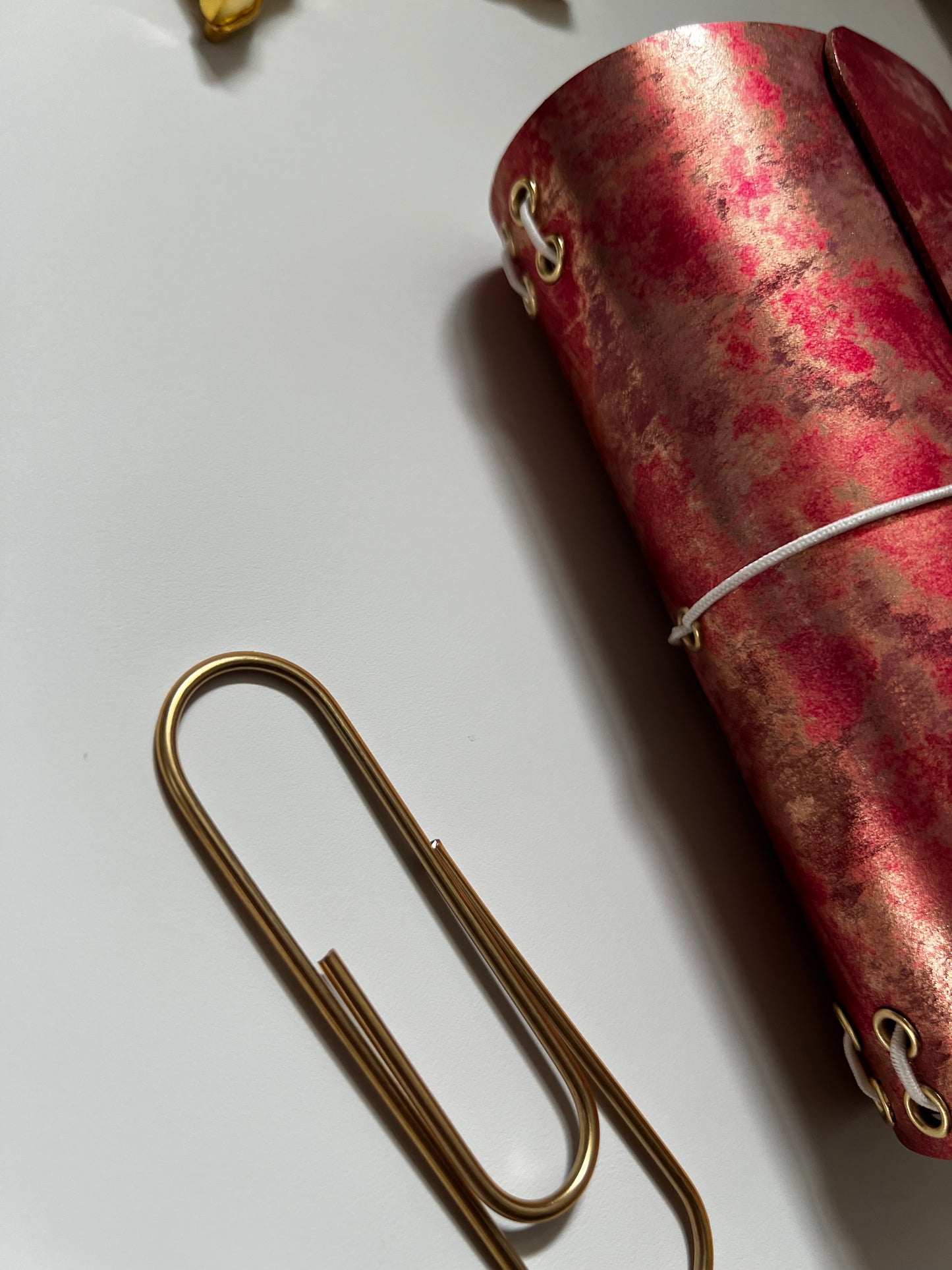 Raspberry Glazed Leather Journal-A6 size