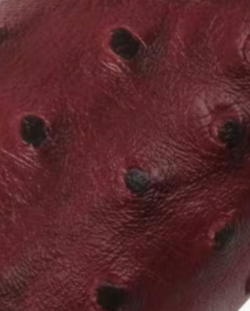 Red Ostrich vegan leather