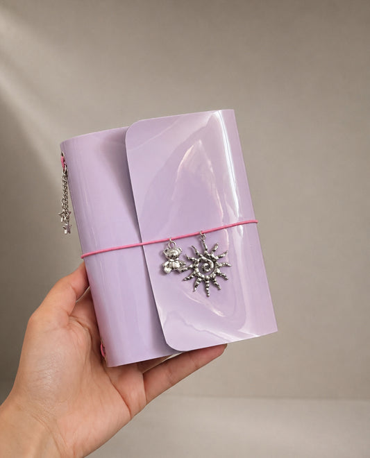 Lilac Glossy Mirror -A6 Leather Journal