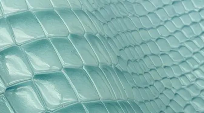 Sky Blue Glossy Crocodile vegan Leather
