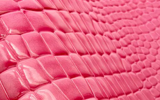 Pink Glossy Crocodile vegan Leather