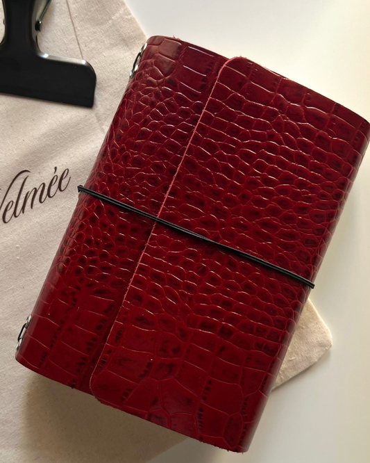 Red Crocodile Leather Journal