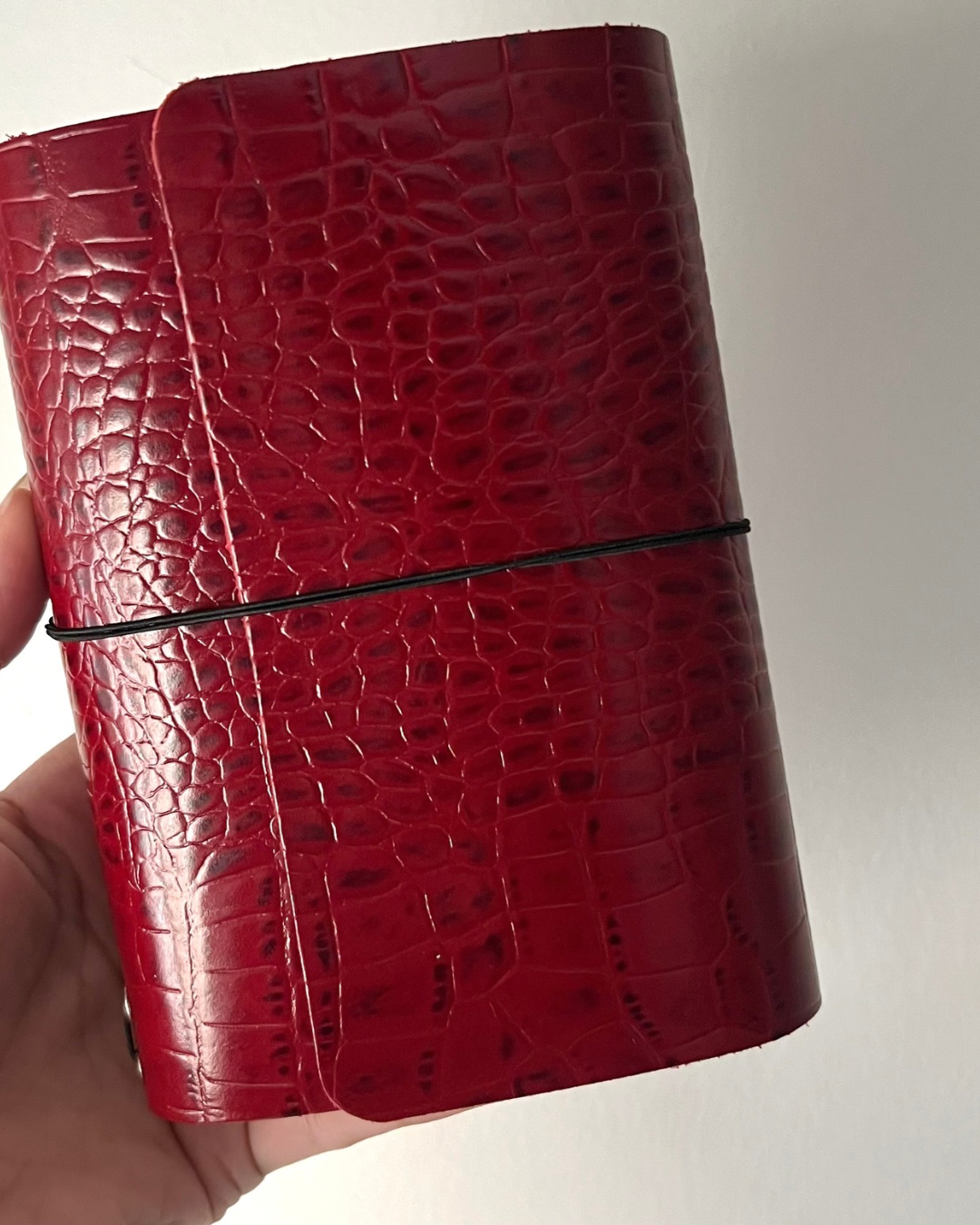 Red Crocodile Leather Journal