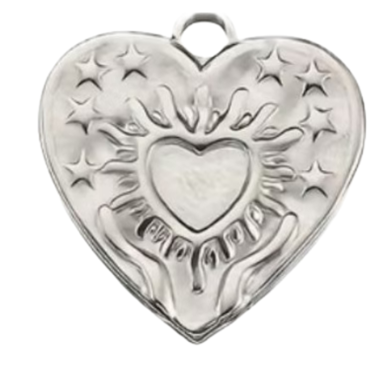 silver heart and star